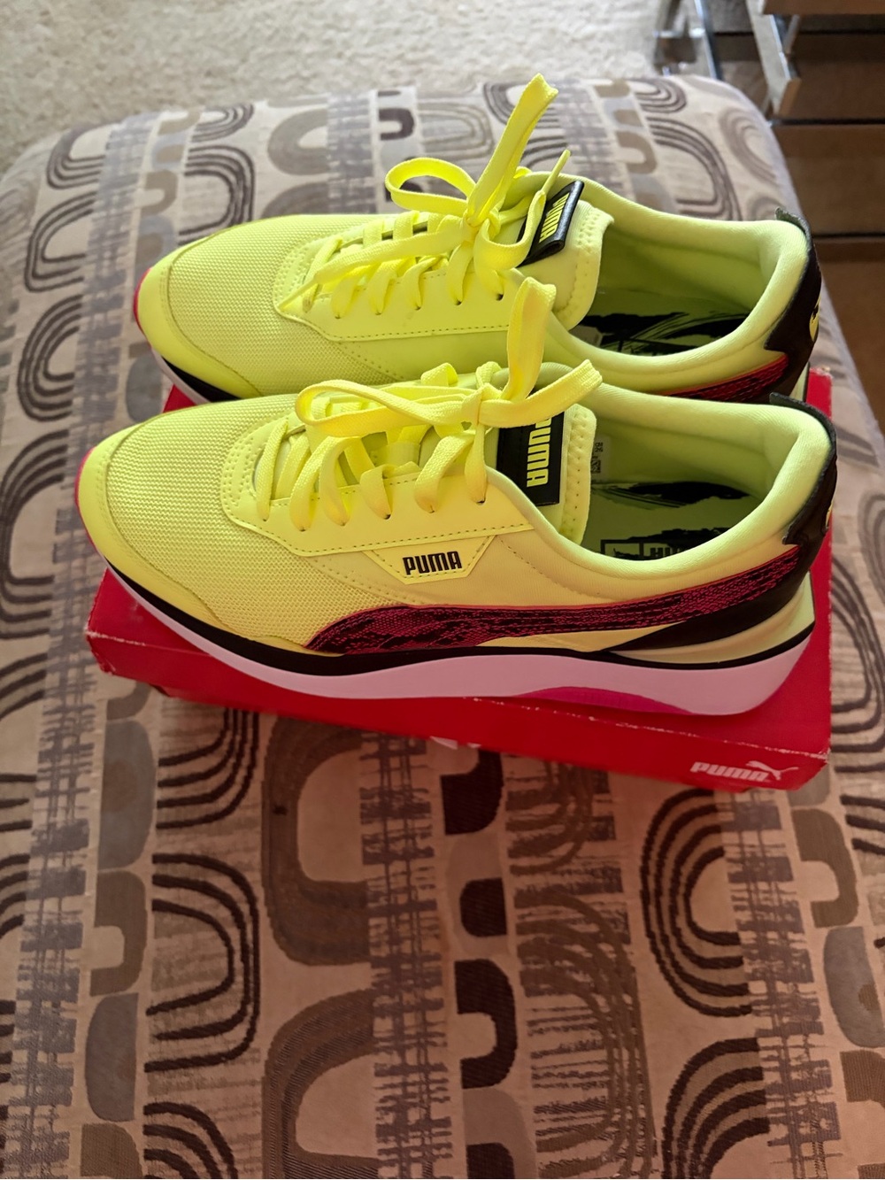 Puma Neon Yellow Athletic Mesh Sneakers - Picture 3 of 7